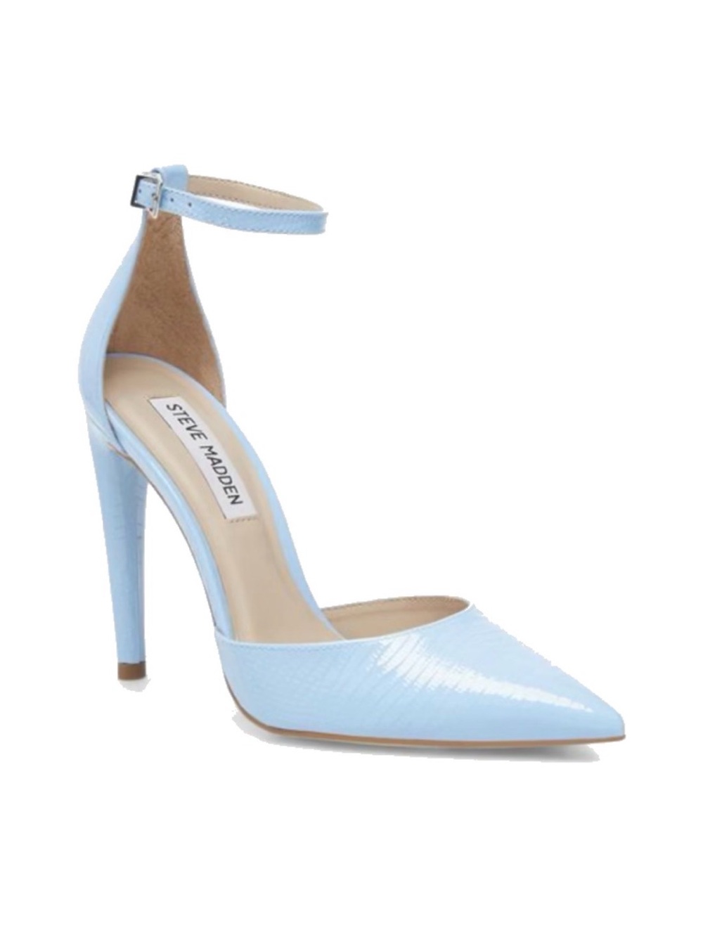 Steve Madden Baby Blue Pointed Toe Ankle-Strap Stiletto New In Box